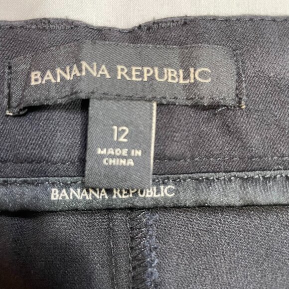 Banana Republic Black Stretch Twill Ankle Crop Pants Size 12 - Picture 11 of 13